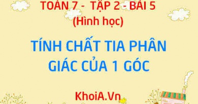 Tính chất tia phân giác của một góc - Hình học 7 tập 2 chương 3 bài 5